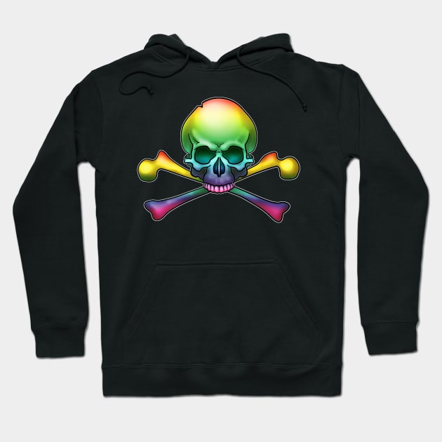 Rainbow Skull and Bones Hoodie by RKHobbs